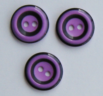 Runda tvåfärgade plastknappar 15 mm. - 13