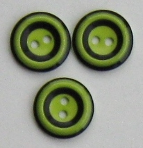 Runda tvåfärgade plastknappar 15 mm. - 10