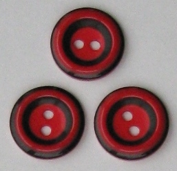 Runda tvåfärgade plastknappar 15 mm. - 8