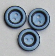 Runda tvåfärgade plastknappar 15 mm. - 2