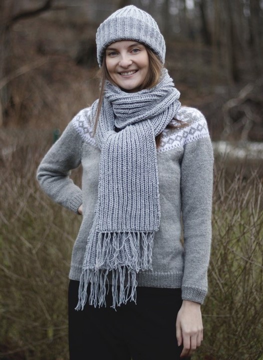 Mönster. Halsduk och mössa. (24001)