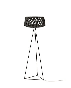 Pilke golv lampa - björk, vit, svart