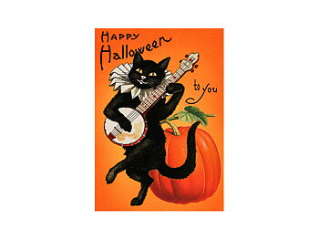 Dubbel kort med kuvert "Happy Halloween"