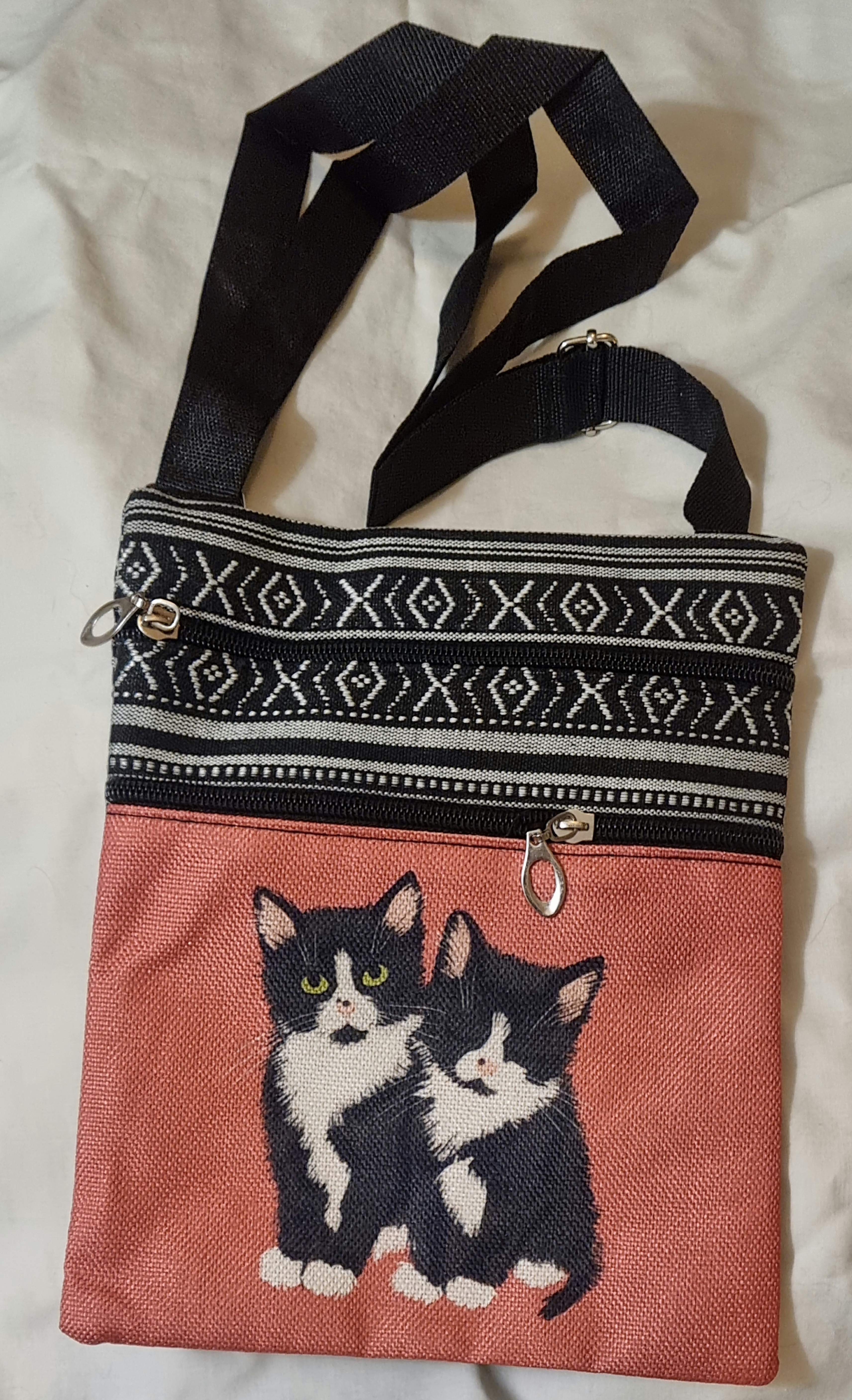 Väska "2 svartvita kattungar"
