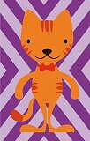 Card case Orange cat with stripes