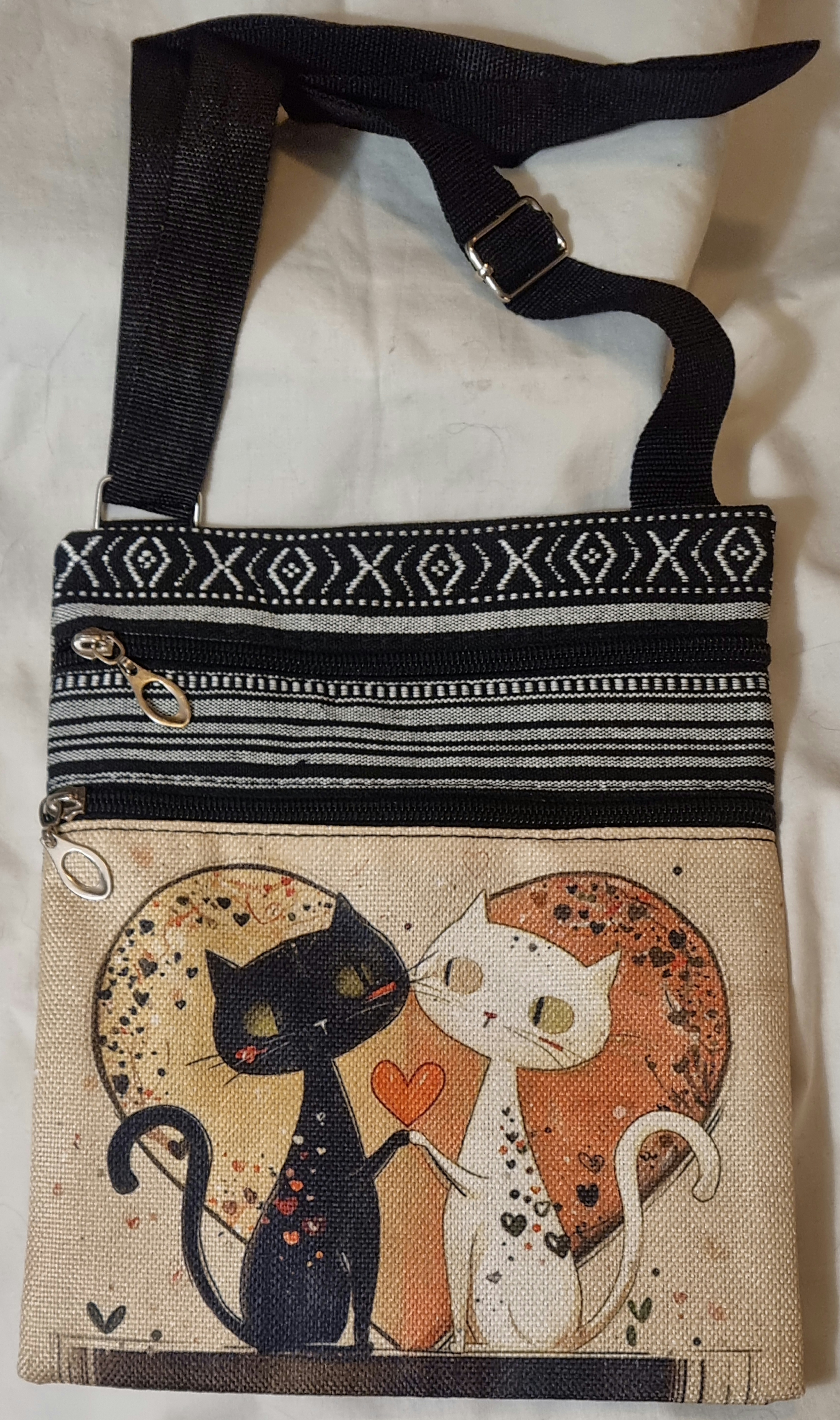 Väska "Tecknade katter och hjärta"