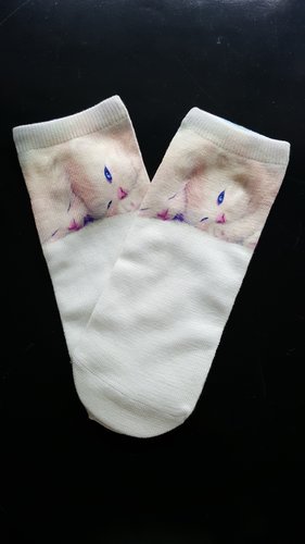 Ankelstrumpor med olika kattmotiv  - 3
