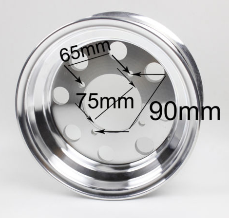 8" alloy rims 8 hole CNC Black - 3