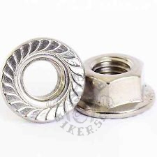 Serrated flange nut crank shaft