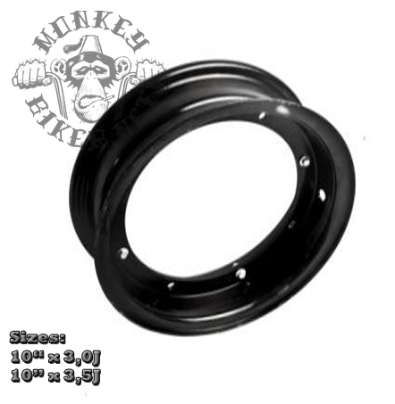 10" Dax/PBR alloy rims. Black 3,5J