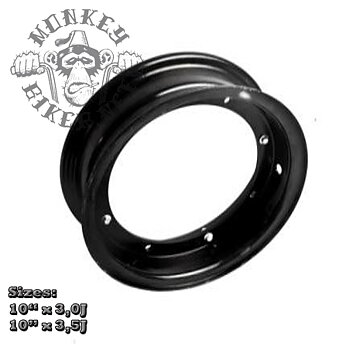 10" Dax/PBR alloy rims. Black 3,5J