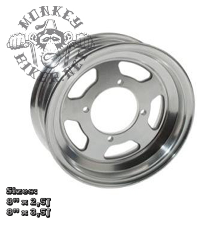 8" alloy rims Daytona style 3.5"