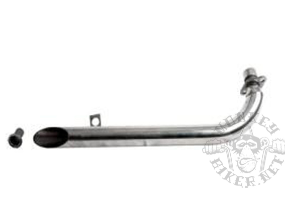 Downswept stainless exhaust short G'Craft style