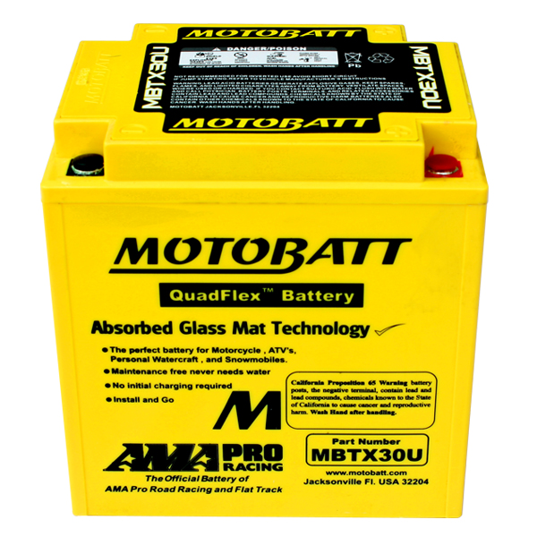 MC/ATV/UTV Batteri 12V 35Ah Motobatt MBTX30U – AGM 