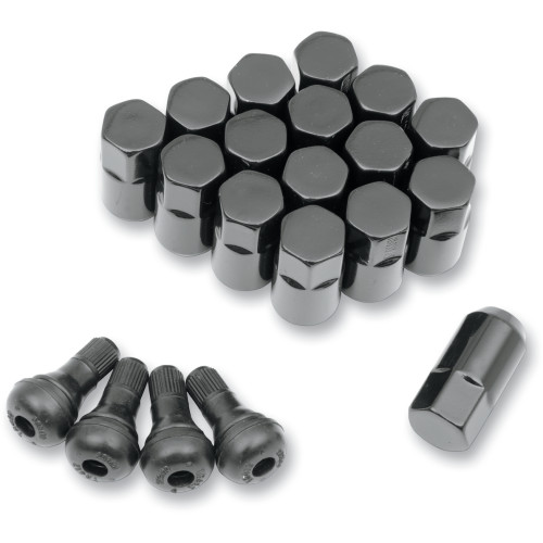 Muttersats M10x1,25 Moose 16-pack 17mm skalle SVART