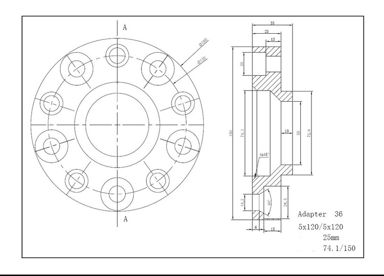 Spacer Svart 25 mm 5x120 - 2