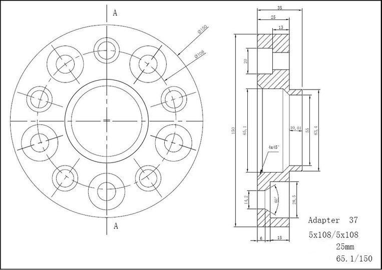 Spacer 25 mm 5x114,3 - 3