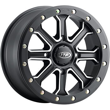 ATV/UTV Fälg 14x7 4/156 Svart Matte/Machined – ITP Inertia Beadlock 5+2