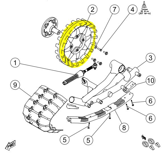 Hjul 17T kit Camso (7009-00-7117) - 2