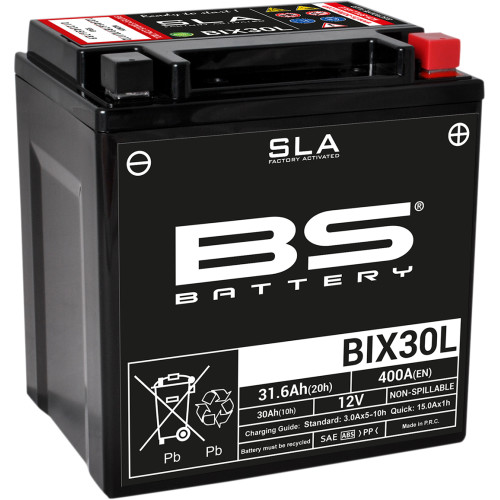 MC/ATV Batteri 12V 21Ah BS Battery BIX30L – AGM Underhållsfritt