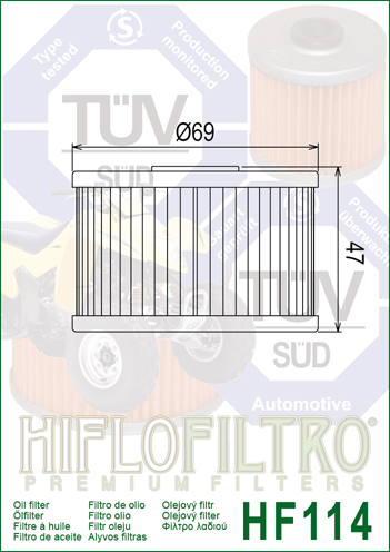 Oljefilter Hiflo HF114 (Honda TRX420) - 2