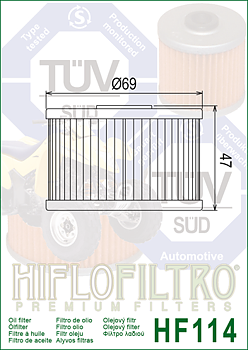 Oljefilter Hiflo HF114 (Honda TRX420)