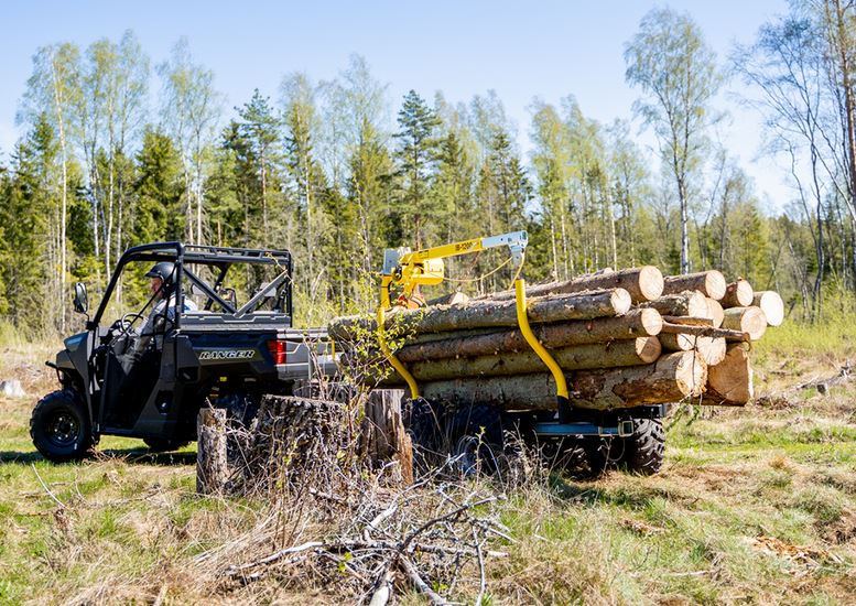 Timmervagn IB Timmer PRO 1200 Kran + Flak + Vinsch - 7