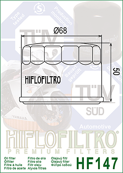 Oljefilter HiFlo HF-147 Yamaha