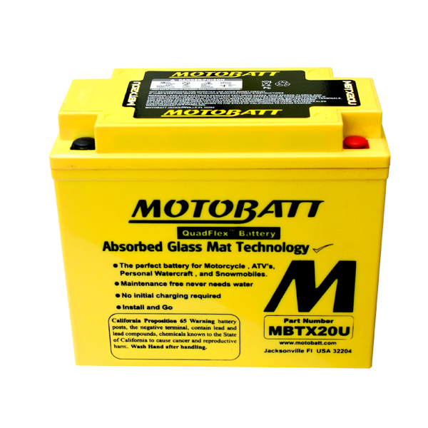 MC/ATV/UTV Batteri 12V 23Ah Motobatt MBTX20U AGM