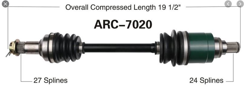Drivaxel Främre Arctic Cat 350-500cc 2011-2017 - 2