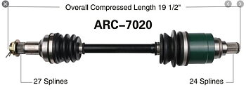 Drivaxel Främre Arctic Cat 350-500cc 2011-2017