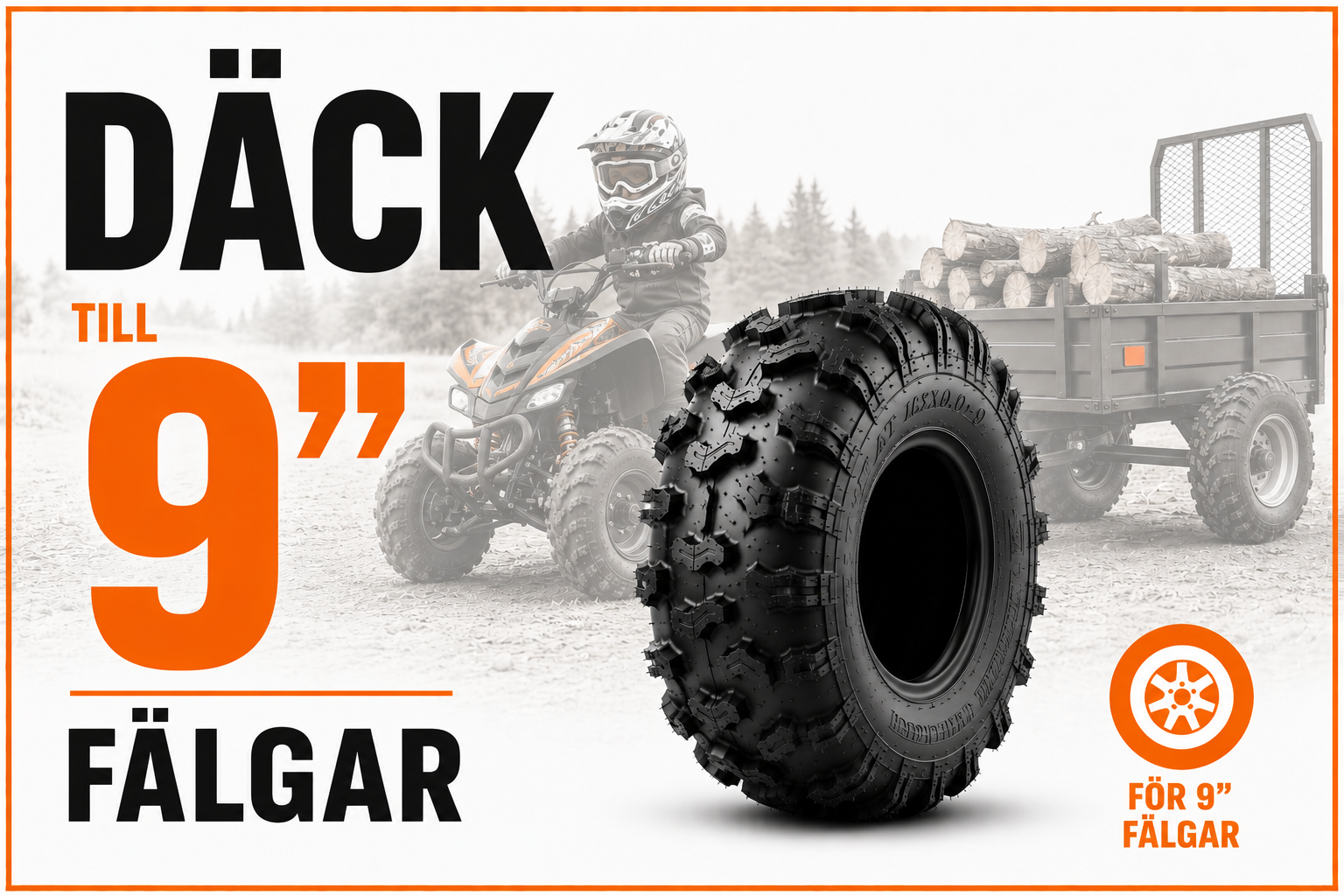 Däck för 9" fälgar