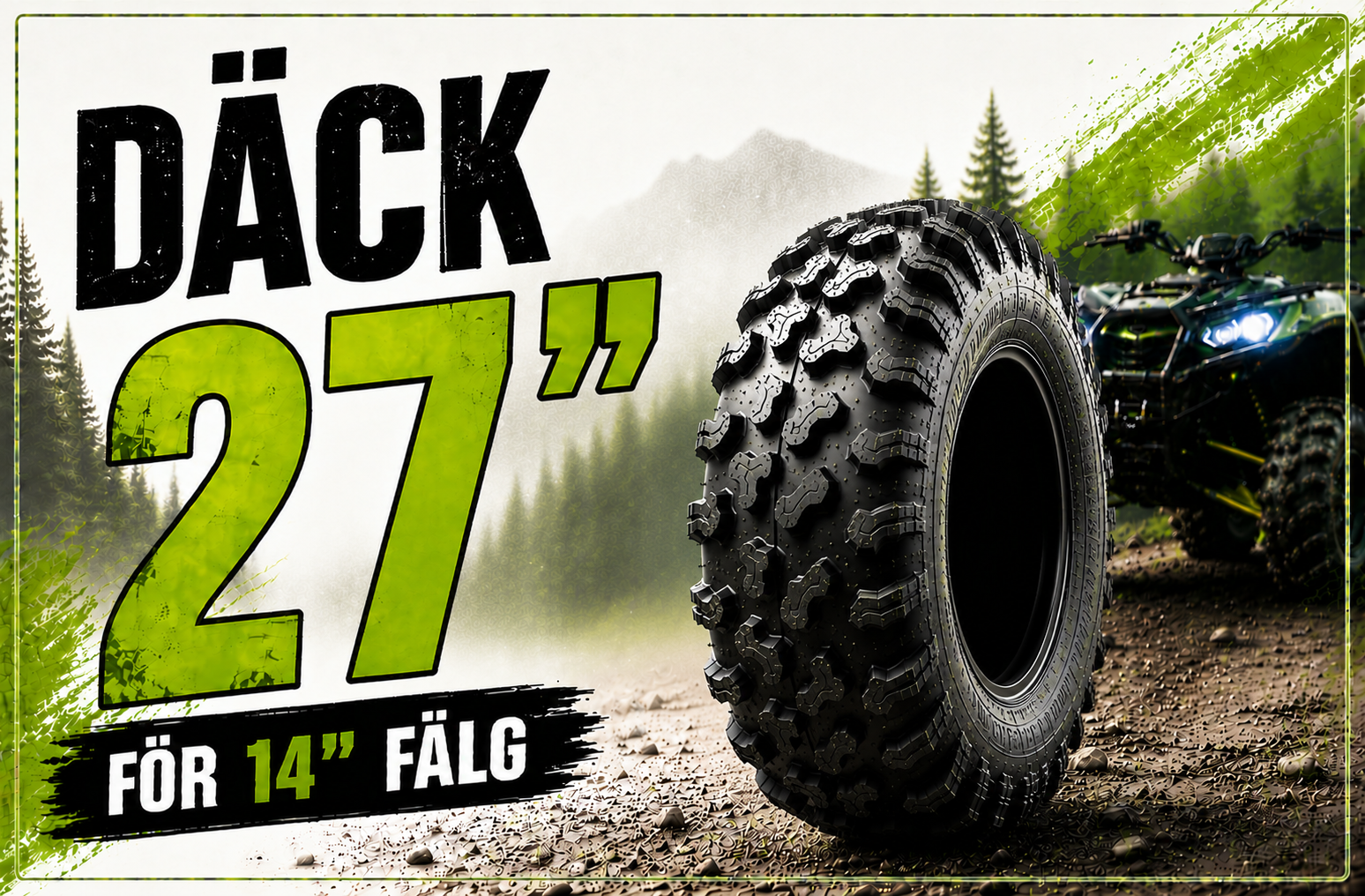 27" Däck för 14" Fälgar