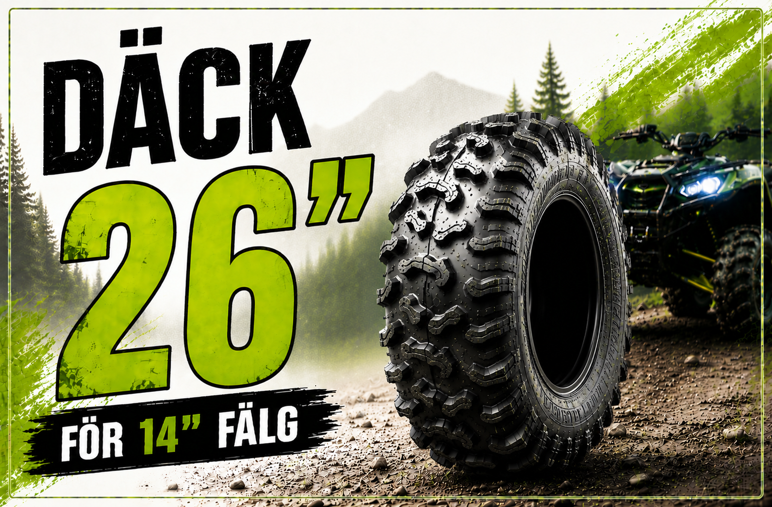 26" Däck för 14" Fälgar