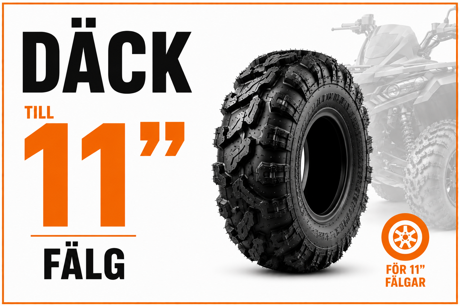 Däck för 11" fälgar