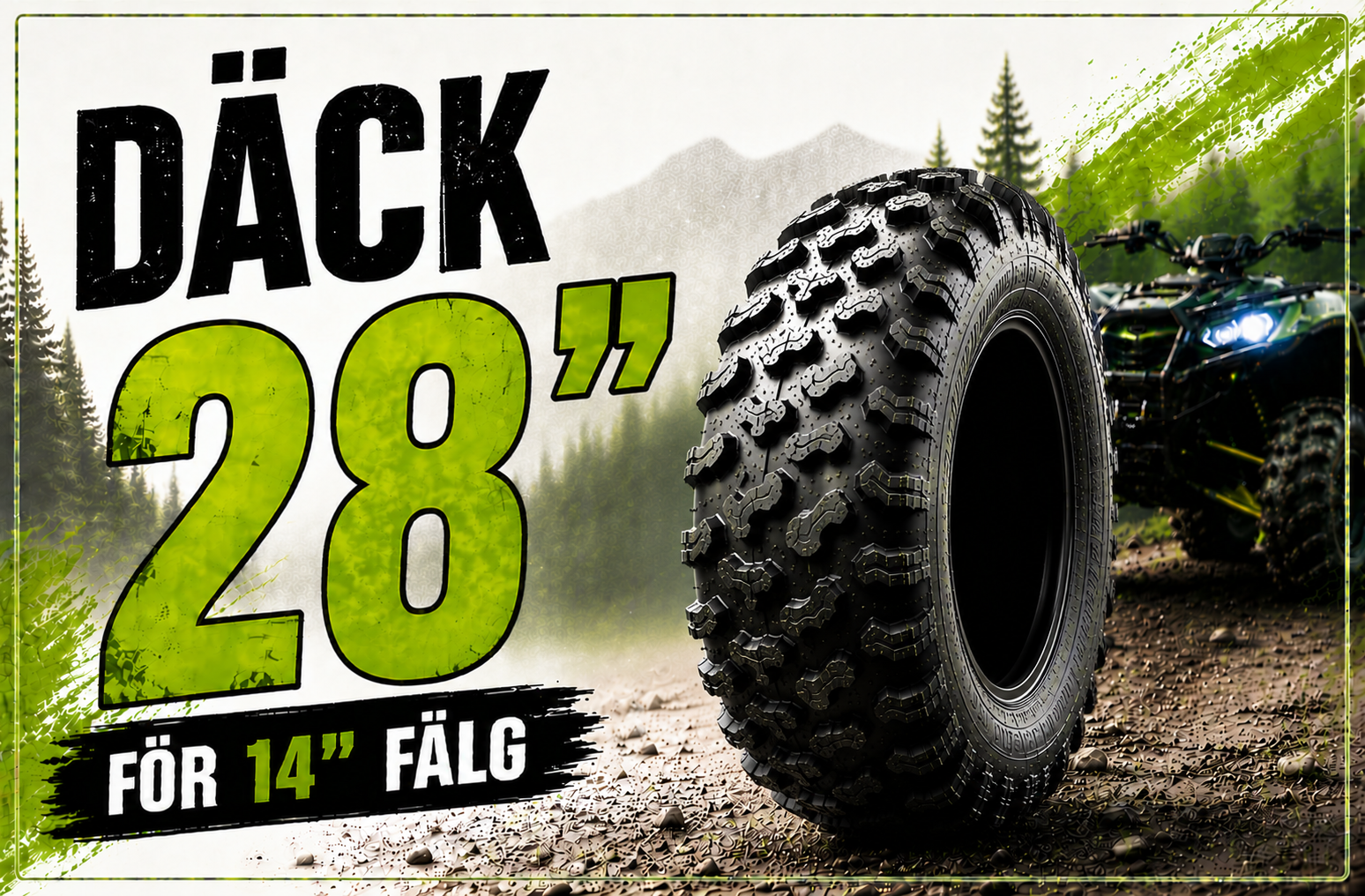 28" Däck för 14" Fälgar