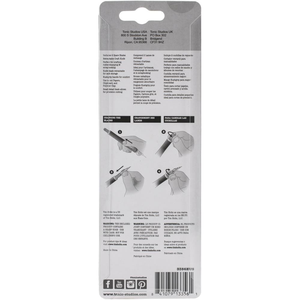 Tim Holtz Tools - Retractable Craft Knife W/3 Blades - Pyssloteket