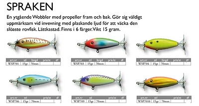 Wiggler Spraken ytbete 70mm 15g