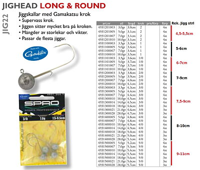 01 Spro ball jigheads 3-28g