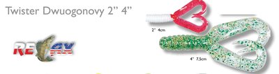 Twister D (dubbelsvans) 2", 4" (4cm, 7,5cm)