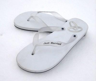 Just Married Flip Flops Vita Damstorlek