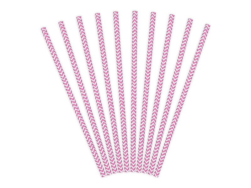 Sugrör Sparremönstrat Rosa 10 st - 2