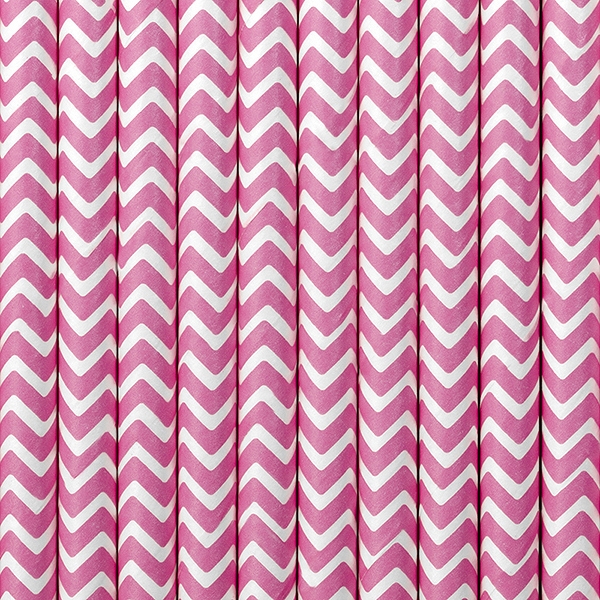 Sugrör Sparremönstrat Rosa 10 st