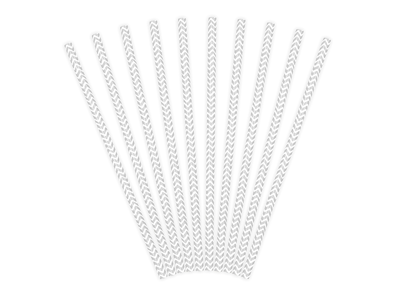 Sugrör Sparremönstrat Silver 10 st - 2