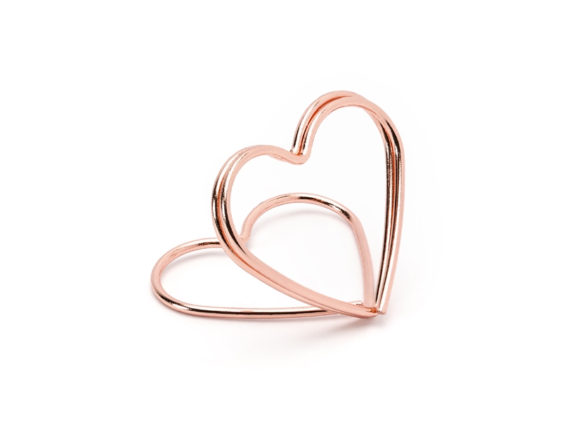 10 st hjärtformade placeringskortshållare roséguld Blush pink
