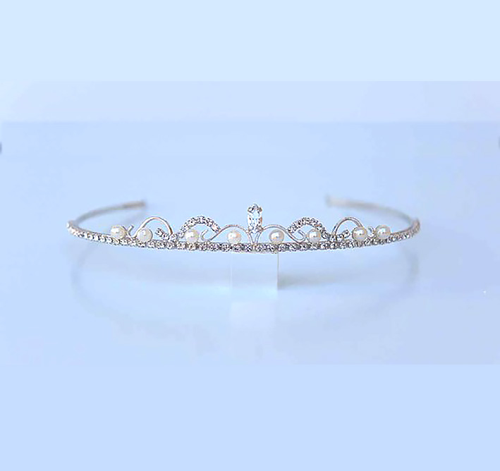 Diadem Sky Juvel silver strass pärlor