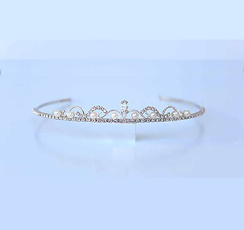 Diadem Sky Juvel silver strass pärlor