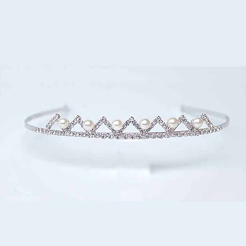 Diadem Sky Edge silver strass pärlor
