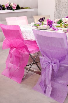 Stolsöverdrag med rosett 10 st Lavendel