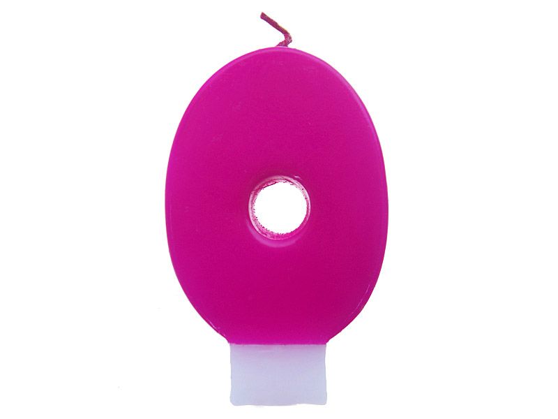 Tårtljus siffror 0 rosa